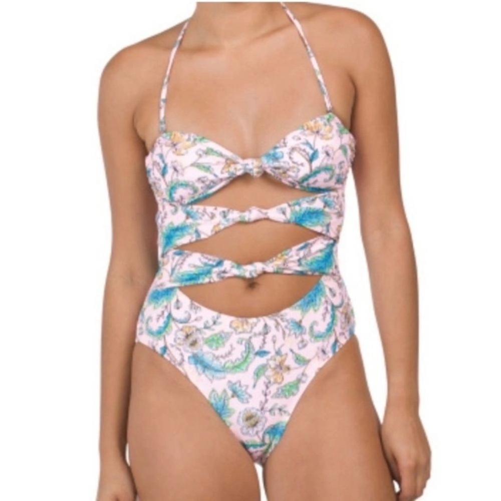 New without tag Kiki Rio Anthologie lava lamp back floral knot detail swimsuit